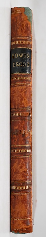 Dickens, Charles - The Mystery of Edwin Drood. First Edition. portrait (of the author), pictorial engraved and printed titles, and 12 plates (by S.L. Fildes); old calf and marbled boards, gilt decorated panelled spine wi